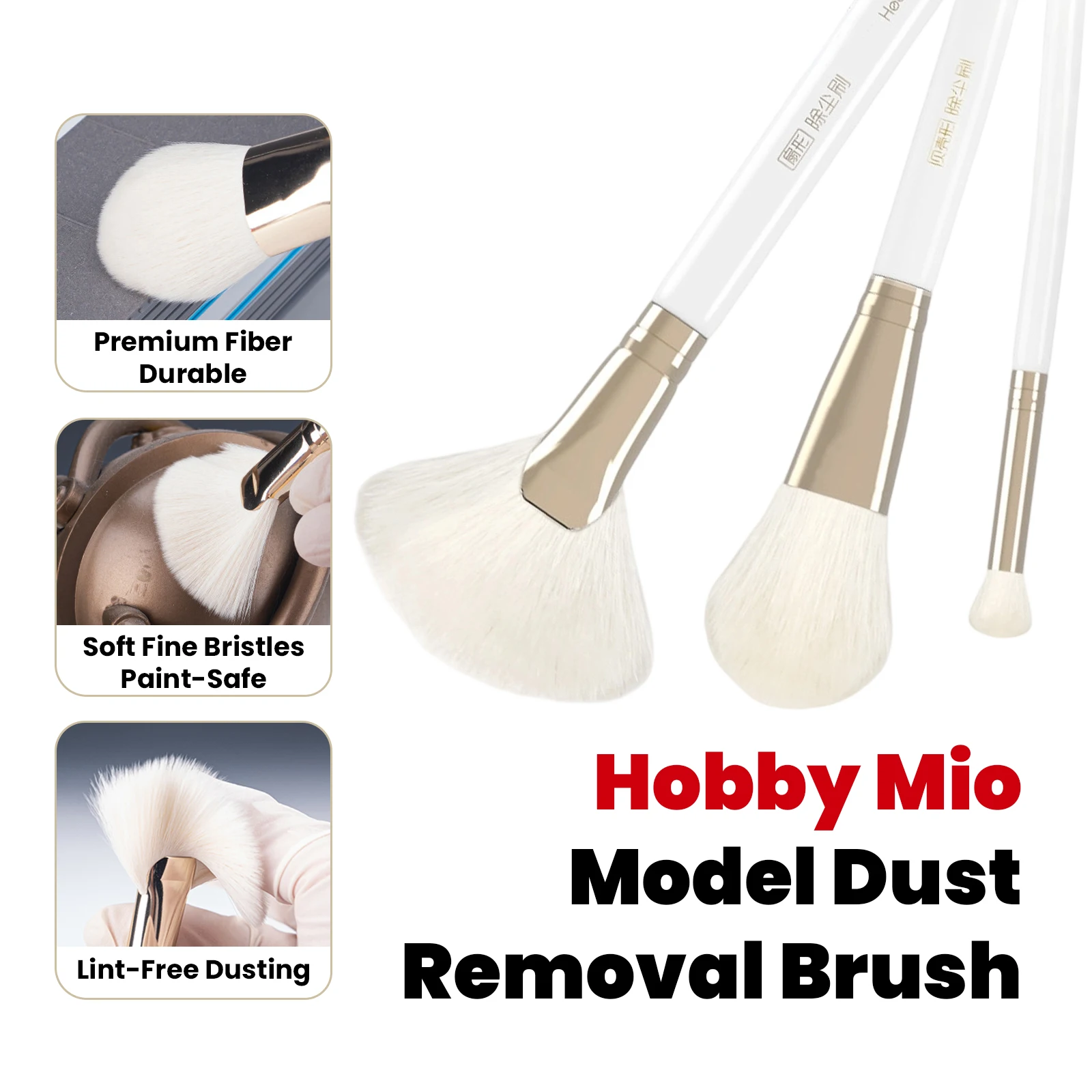 

HOBBY MIO HMS-01/02/03 Soft Bristle Dust Brush for Gunpla Model Kits Military Model DIY Figure Hobby DIY Detail Cleaning Tools