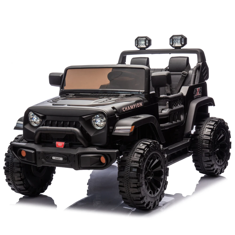 

24V 400W 2-Seater Kids Electric Ride On Car with Remote Control, 4-Wheel Suspension, LED Lights, Bluetooth, USB, for Ages 3+