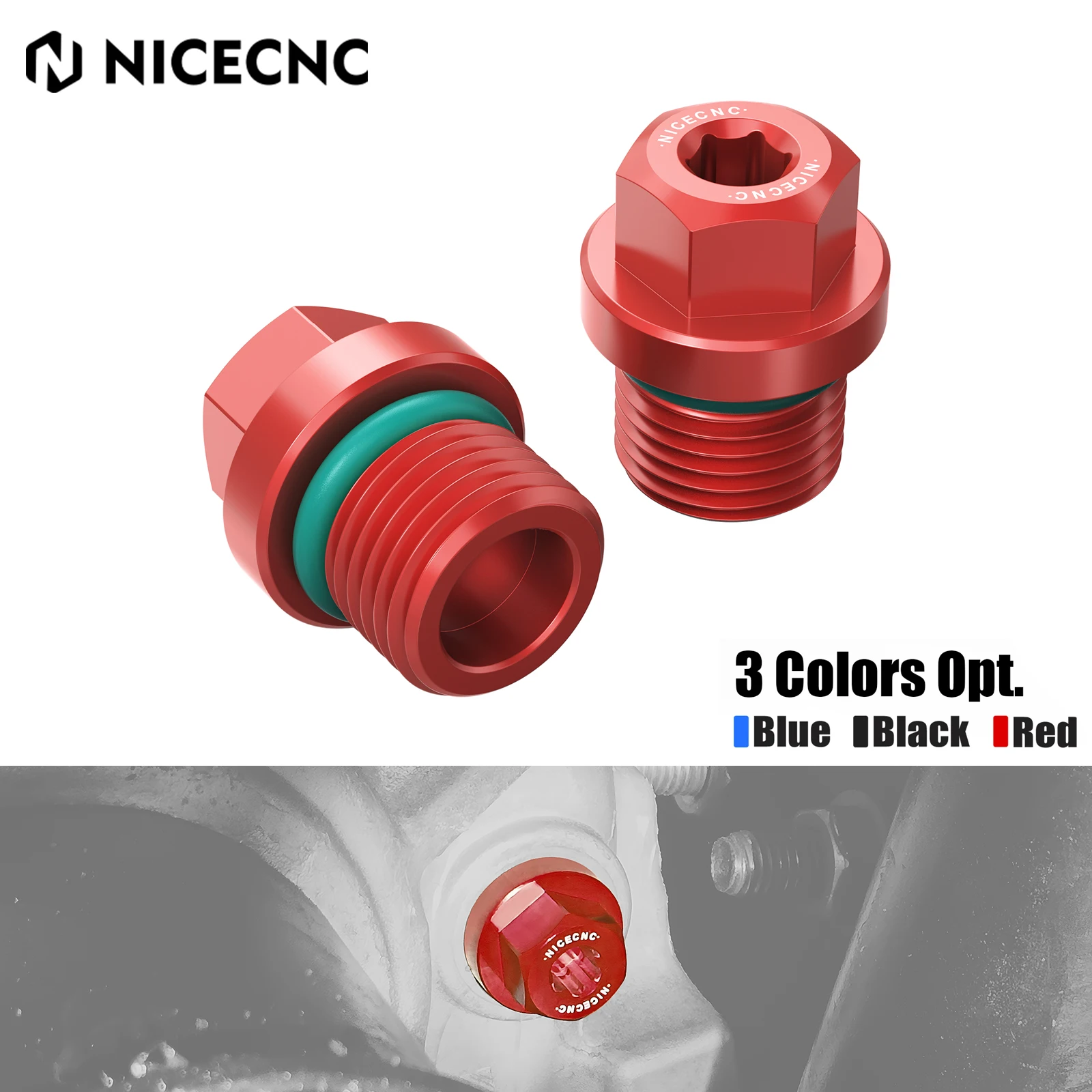 

NICECNC For Polaris Sportsman RZR 1000 XP 2008-2021 Front Fill Plug and Drain Plug With O Ring Kit Front Differential Fill