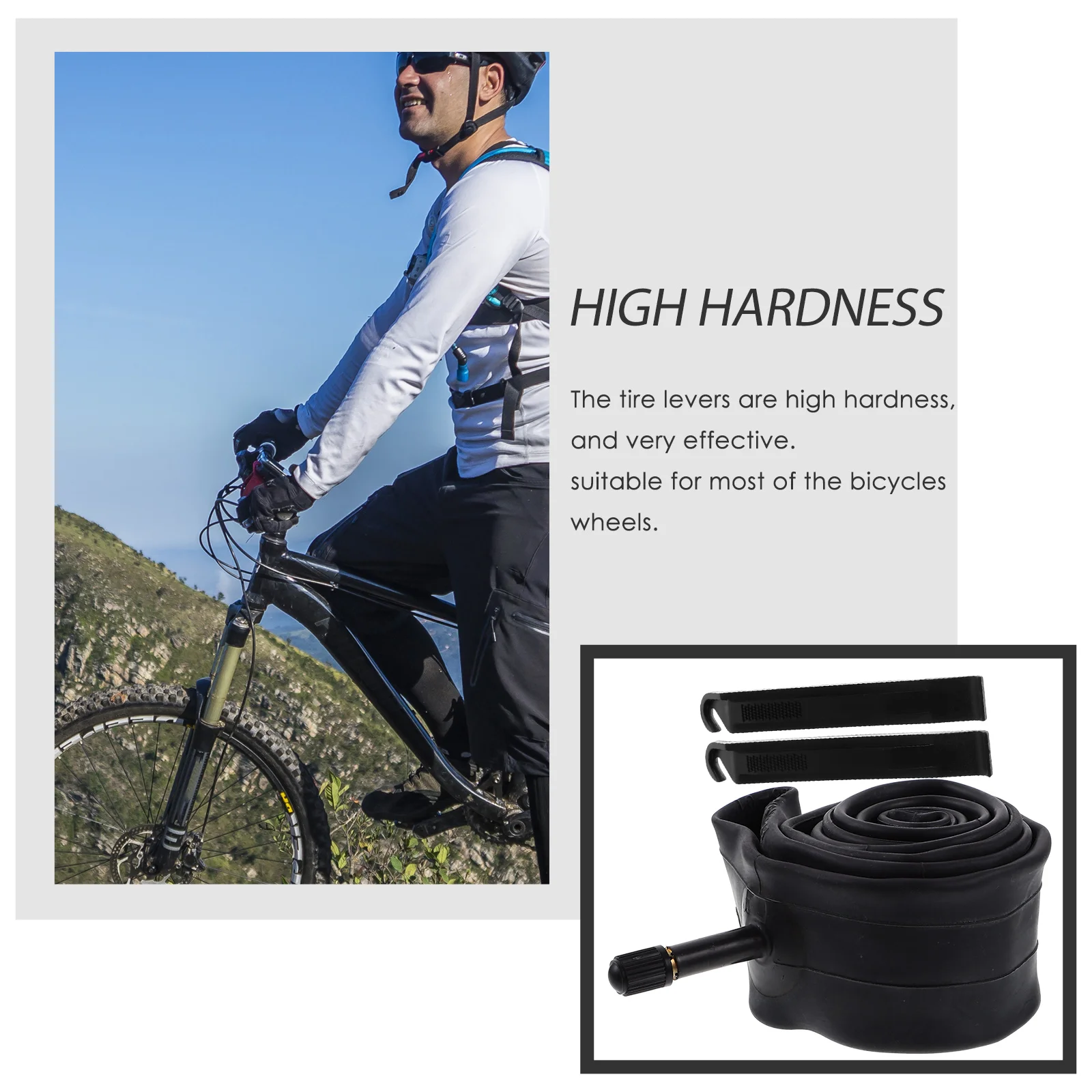 1 حزمة مجموعة الأنبوب الداخلي للدراجة أنابيب إصلاح صمام مطاطي بوتيل عتلات الإطارات متضمنة عجلات دراجة مناسبة خدمة طويلة #3