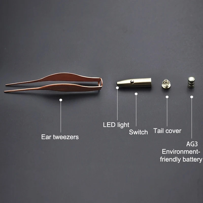New Ear Cleaner Tweezer Soft Ear Picks LED Flash Light Ear Wax Curette Picker Ear Cleaning Tools Ear wax Dig removal Earpick