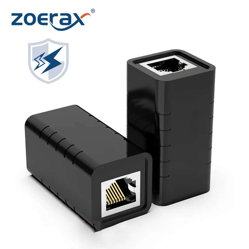 Zoerax 1 pces rj45 conector cabo de extensão ethernet para cat7 cat 6 cat5e adaptador extensor de rede para cabo ethernet fêmea