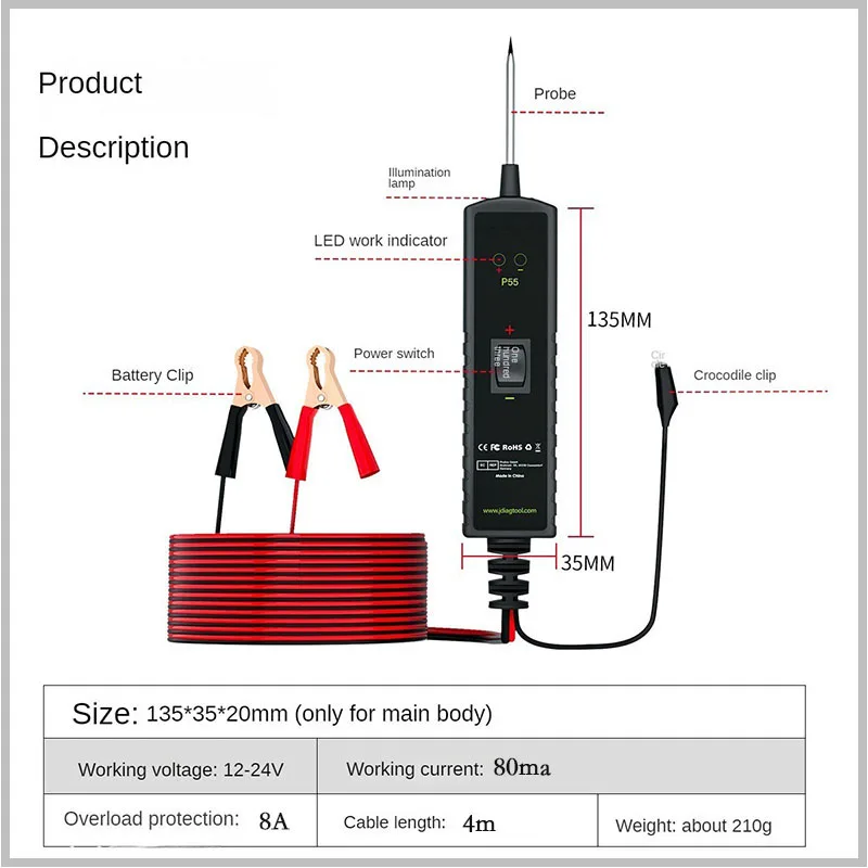 

Automotive Breakpoint and Circuit Breaker Tester, Wire Inspection Device, Patrol Tester,Car Automotive tools，OBD2 Inspection