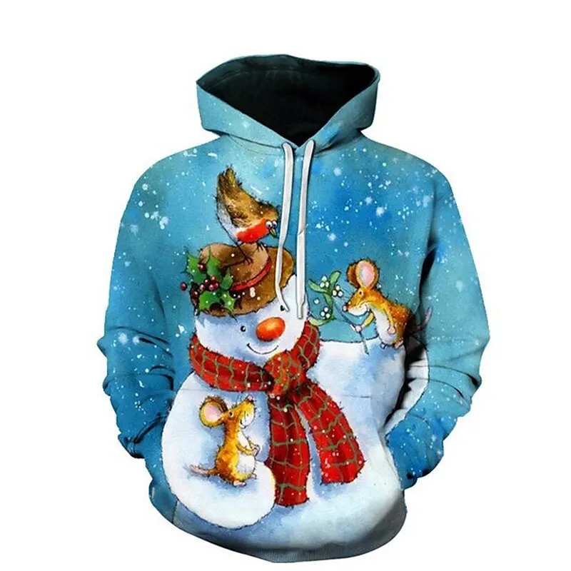 

Christmas Men's Funny Sweatshirt Unisex 3d Printed Winter Snowman Santa Claus Printed Hoodie Harajuku Fashion Pullover