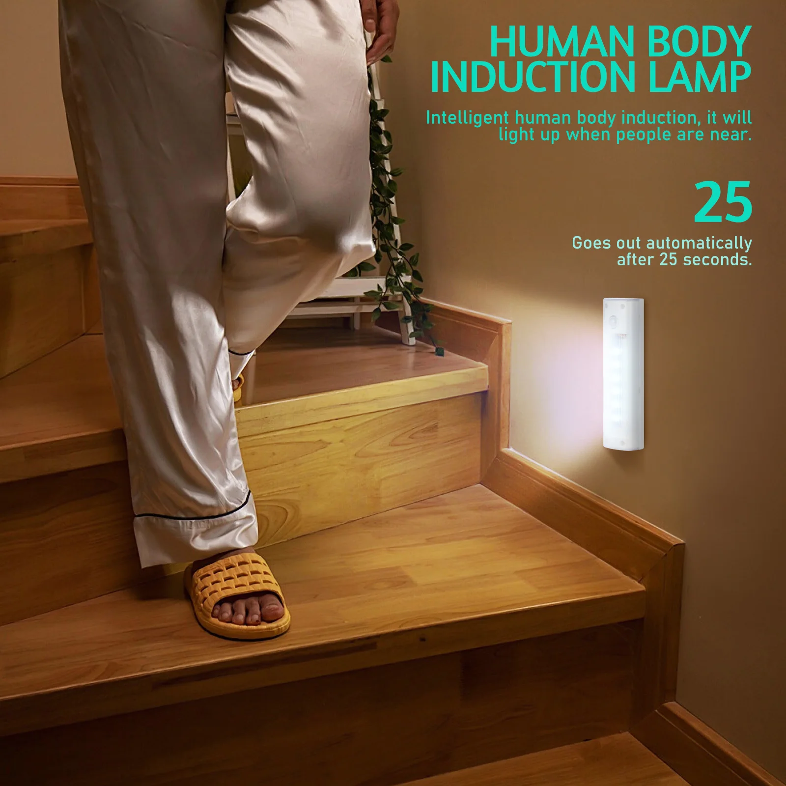 1 pz lampada a induzione del corpo umano intelligente LED armadio luce notturna design con gancio bianco per parete scala balcone giardino sensore di luce