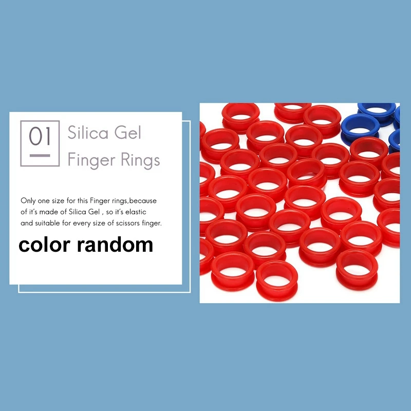 B01C-50Pcs Silicone Finger Rings For Any Scissors Inserts Haircutting Styling Tools Accessories Mix Colors