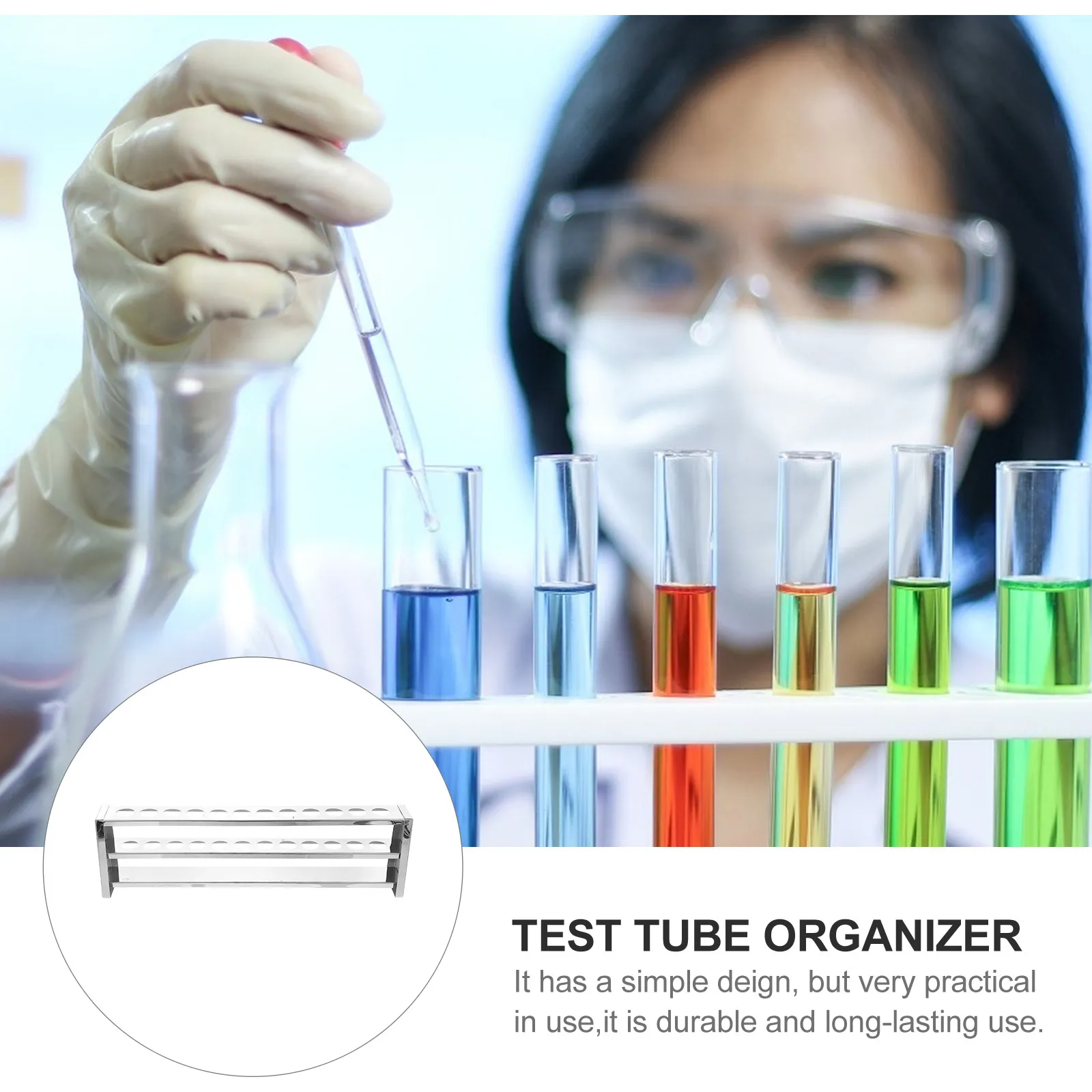 Versatile Test Tube Rack 12-Hole Stainless Steel Holder for Laboratories Sturdy Practical Useful School Scientific Research view 3