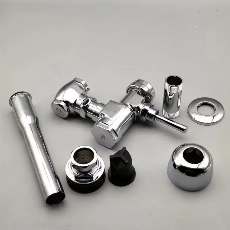 Wall Mounted Flush Valve Hand Press Delay Flush Valve For Toilet WC Bathroom Urinal Toilet Flushing Replacement Accessory