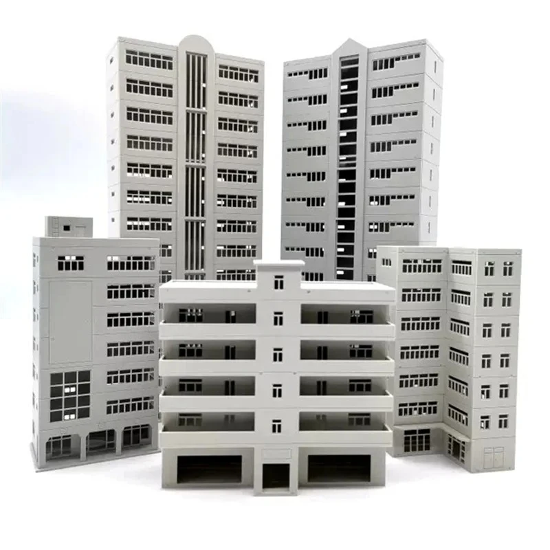 Diorama DIY Layout 1:100 Scale Model Building Assembling Architectural Scene Plastic Assembly Office Mall Factory