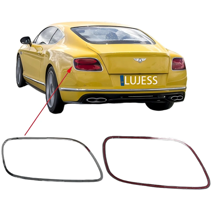 Anel Cromado para Luz Traseira Bentley Continental GT, Aro da Tampa da Lâmpada Traseira OEM 3W3945095R 3W3945096R, Acabamento da Luz Traseira