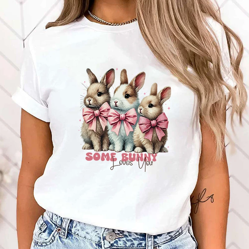 

Hot Sales Easter Bunny Loves You T Shirts Women Men Summer Cool Short Sleeves Personality Harajuku T-Shirt