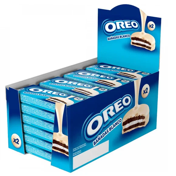 Galletas Oreo Bañadas en Chocolate Blanco, 24 Unidades, Producto Natural y Orgánico Fabricado en España
