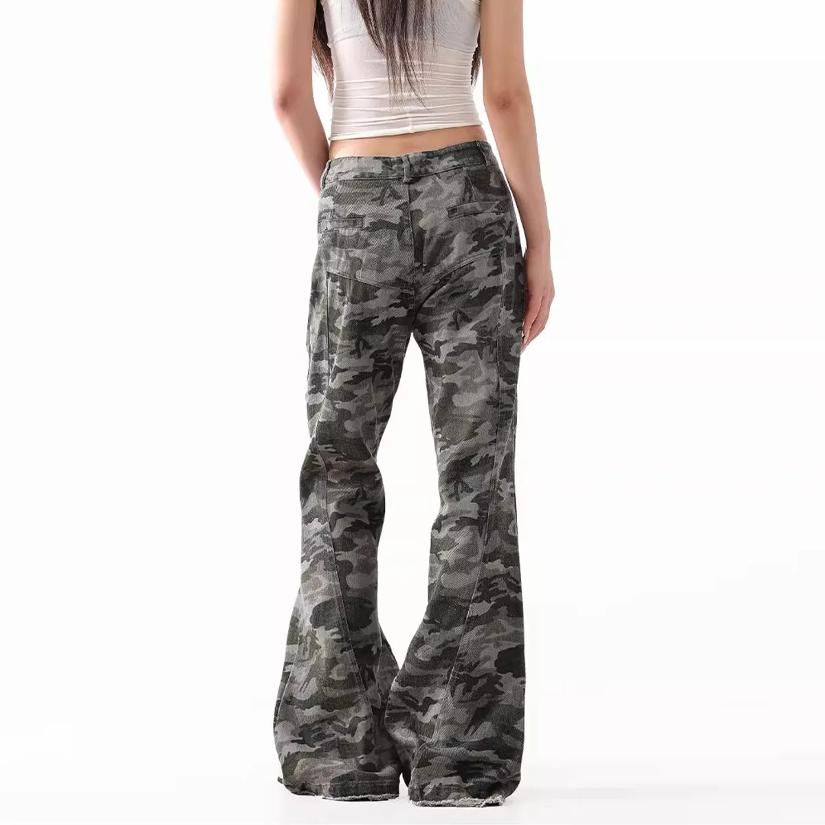 OR FL Autumn Retro Camouflage Wei La 100 Cotton Women Cargo Trousers Trendy Brand Self-cultivation American Style Women's Slacks