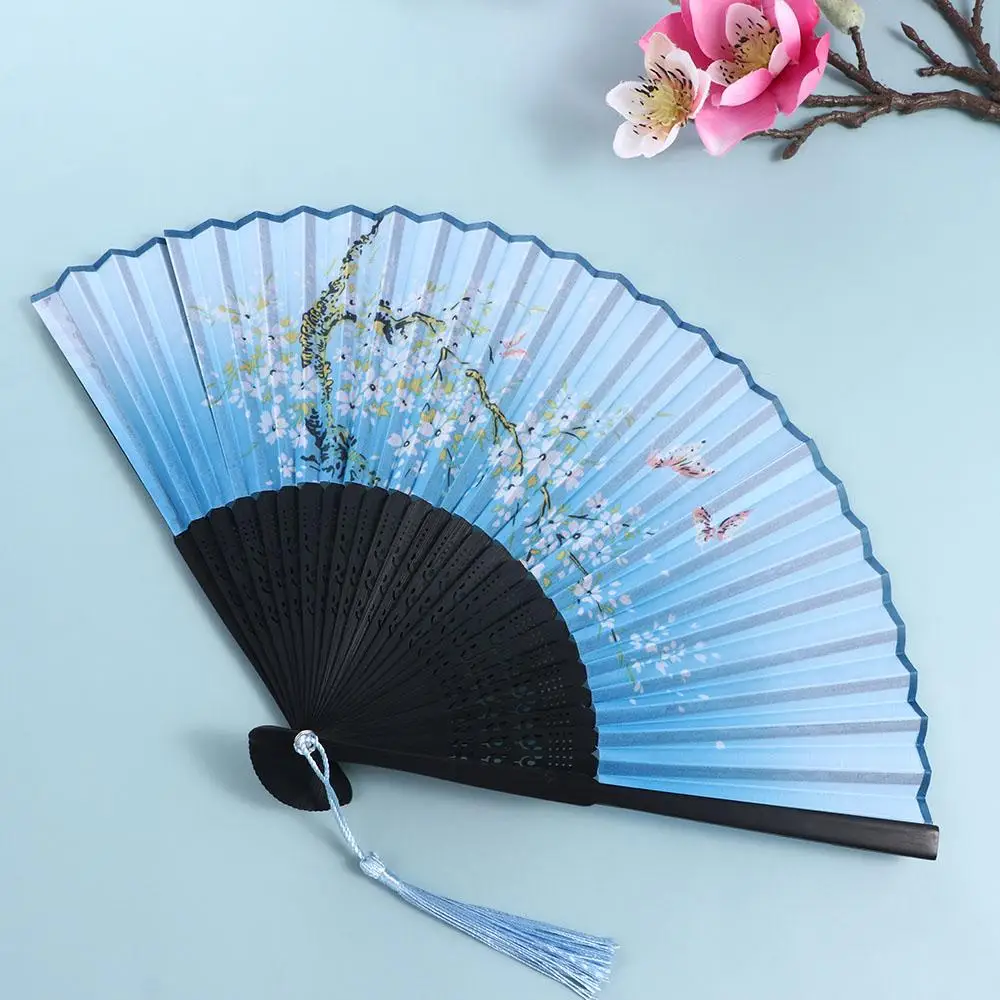 

Folding Chinese Style Pattern Japanese Art Craft Hand Held Flower Fan Photo Prop Tool Dance Hand Held Silk Fan Folding Fan