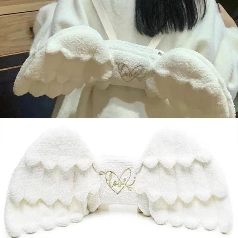 Japan Anime Angel Wings Plush Backpack Lolita Girl Gift Cosplay Bag Kawaii Small Backpack Cute Kids Children School Bag