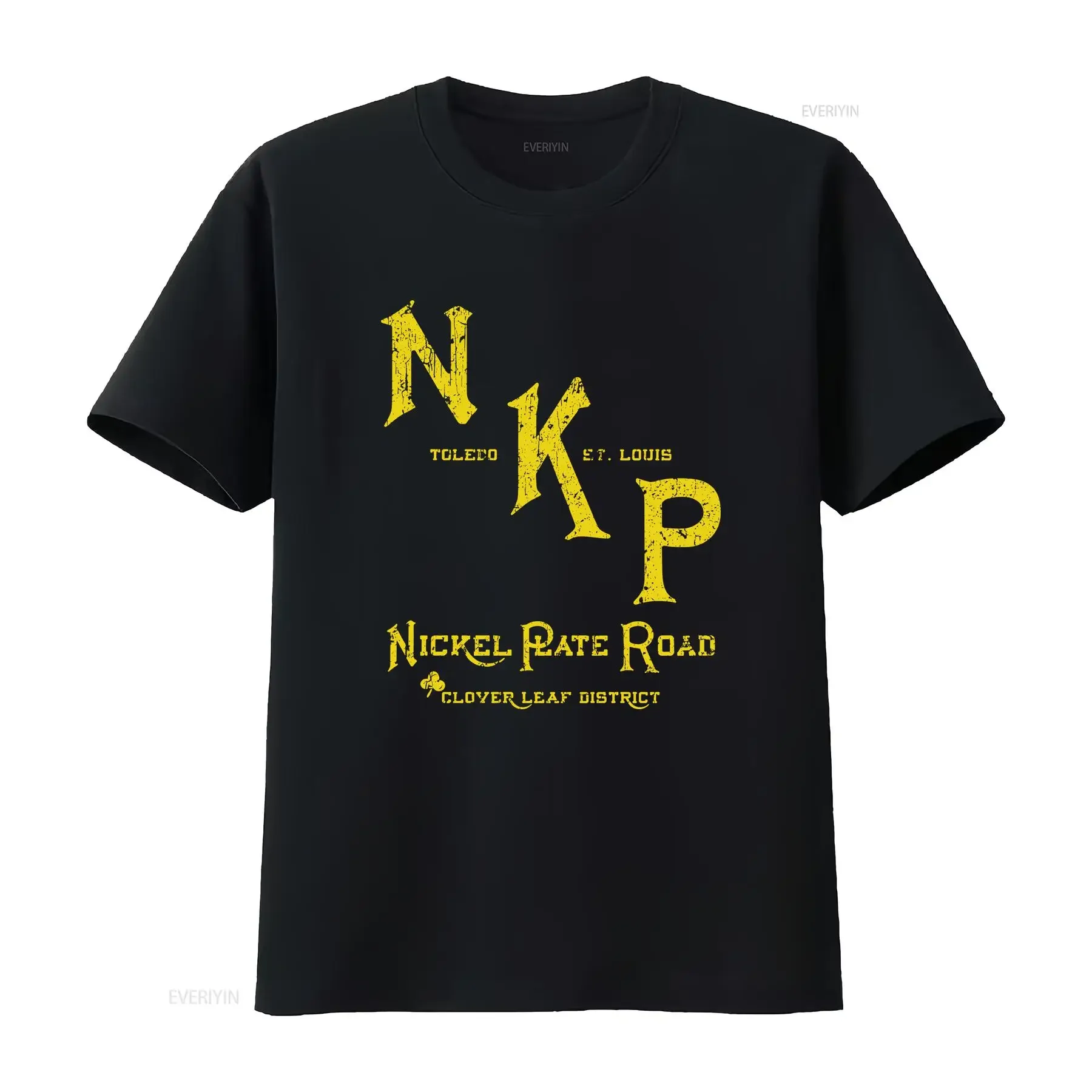 Nickel Plate Road T Shirt NKP Train Vintage Railroad Apparel for Enthusiasts Railfan Reto Black Standard Fit vintage Washed