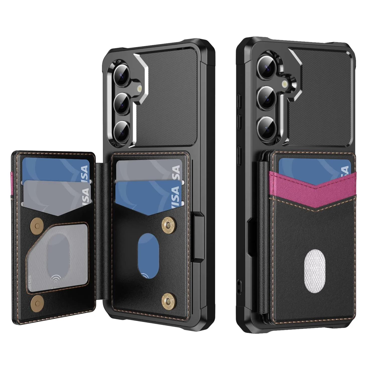 For Samsung Galaxy S22 S21 Ultra Note 20 10 S10E Case with Card Holder, Heavy Duty Shockproof Soft TPU Back Flip Wallet Cover