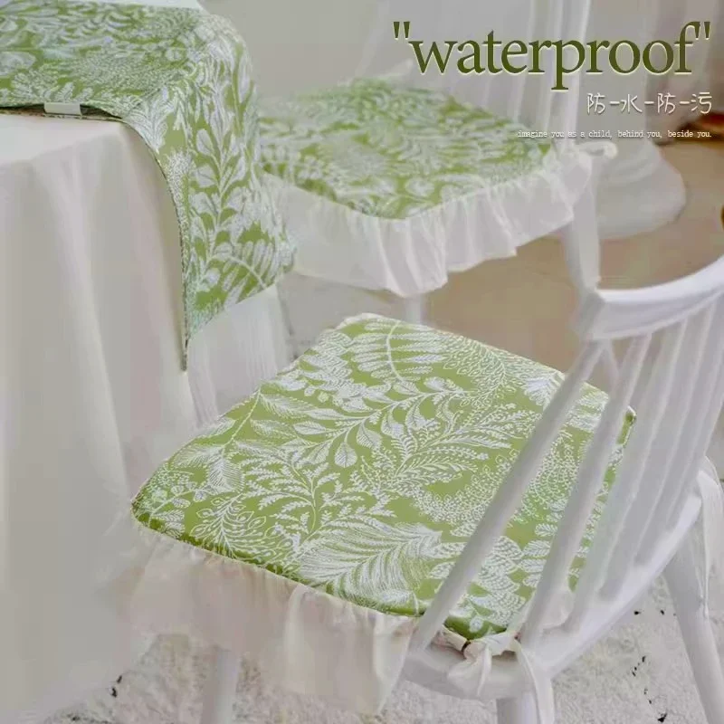 2PCS American-style Chair Cushion Cover, Dining Chair Cushion Cover, Anti-slip Flatbed Detachable Washable French Cushion Cover
