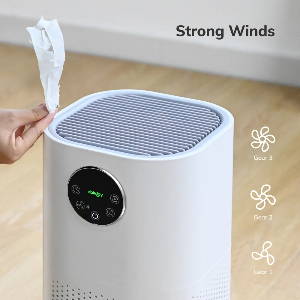 가정용 알레르기 및 애완동물 털, 침실 내 흡연자를 위한 가습기 콤보가 포함된 ABIRDAY 공기 청정기, H13 True HEPA 필터, 2-in-1
