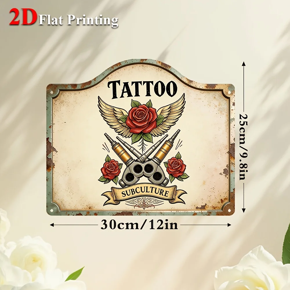 1pc, 2D Flat, Signs Metal Sheet Painting 