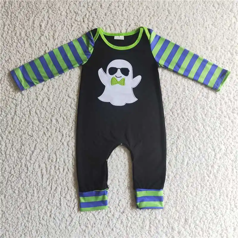 

Wholesale Boys Autumn and Winter Long Sleeve Jumpsuit Halloween Costume Pattern Embroidery Elements Color Stripes