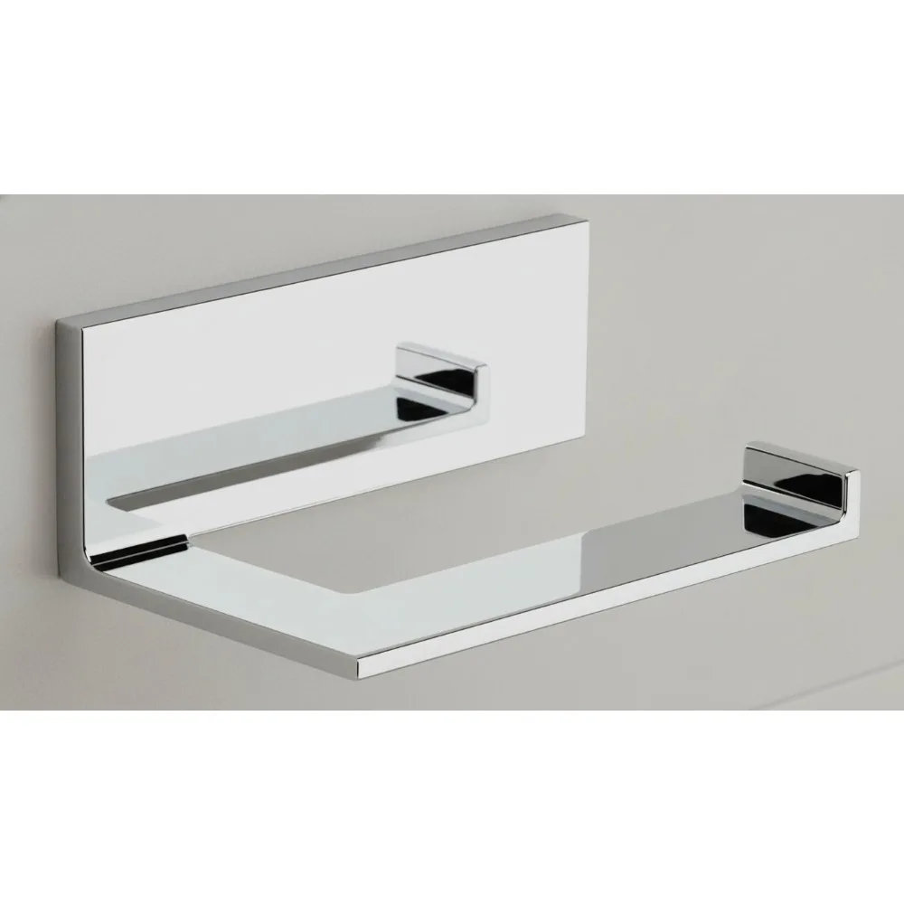 

Polished Chrome Toilet Paper Holder, Single Post Bathroom Tissue Roll Organizer for Modern Home Storage