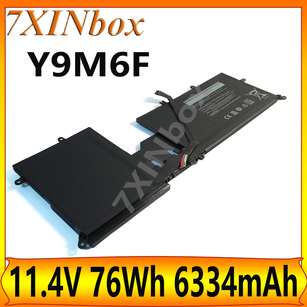 7XINbox Y9M6F 11.4V 76Wh 6334mAh OEM Battery For Dell Alienware M15 ALW15MD4725W R2 P87F P41E R2 ALW15M-R4958W YM9KC 08K84V