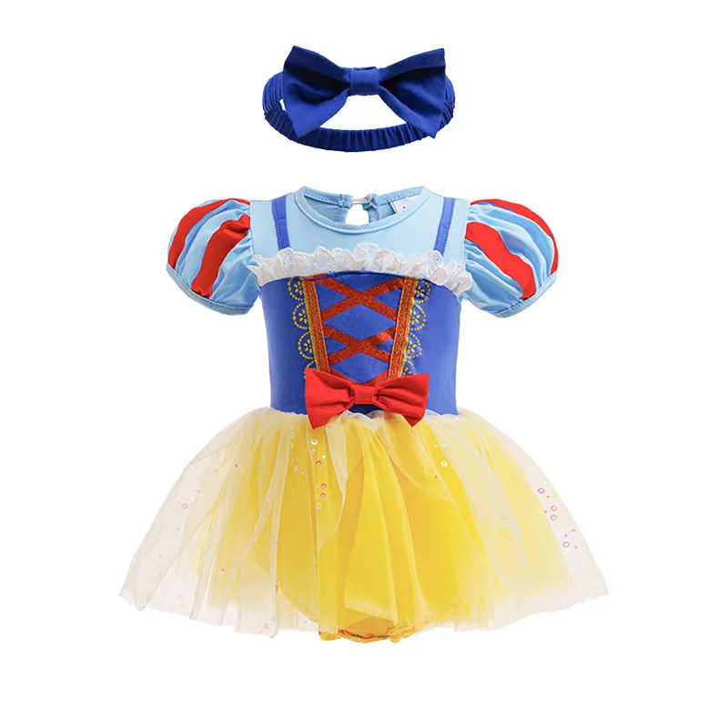 Baby Romper Summer Outfit, Infant Princess Dress for 0-12 Months, Newborn Halloween Holiday Party Costume