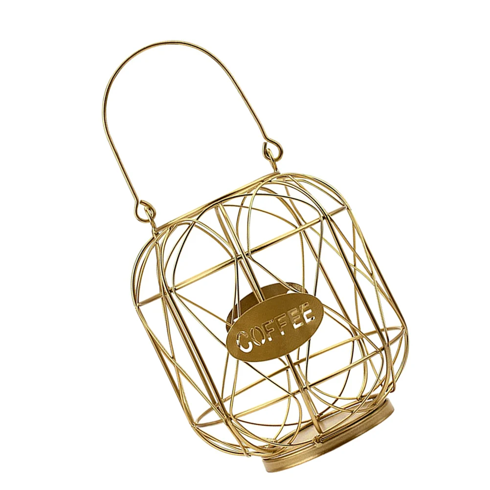

Holder Desktop Storage Basket Golden Modern Coffee Capsules Organizer for Kitchen Office Capsule Rack
