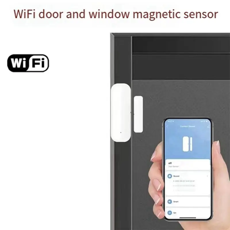 AY14 - Sensor Pintu Jendela Wifi APP Perlindungan Keamanan Rumah Pintar Pintu Terbuka Tertutup Untuk Alexa Yandex