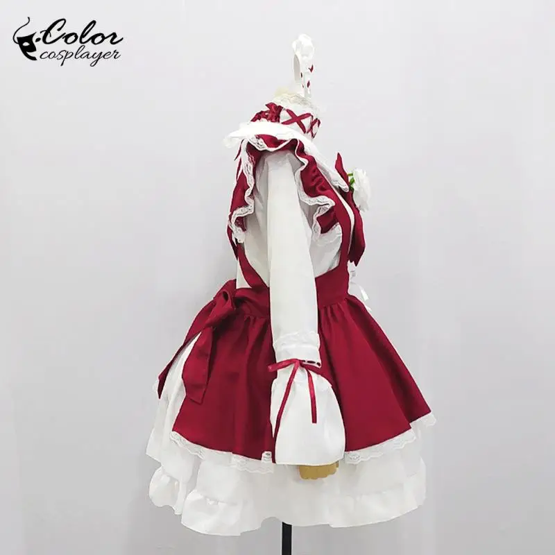 Color Cosplayer Anime Lolita Women Medieval Dress Red New Year Dress Vintage European Clothing Carnival Party Cosplay Costume