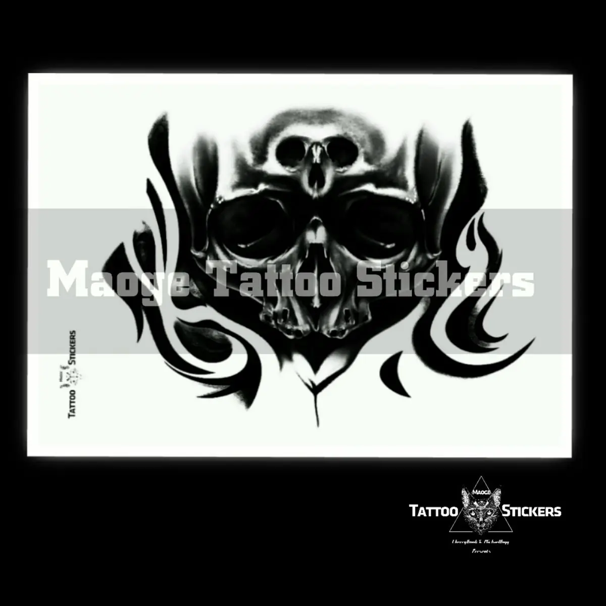 Skull Tattoo Stickers for Men Gothic Temporary Tattoos Neck Waterproof Lasting Tattoos Punk Fake Tattoos Tatuajes Temporales