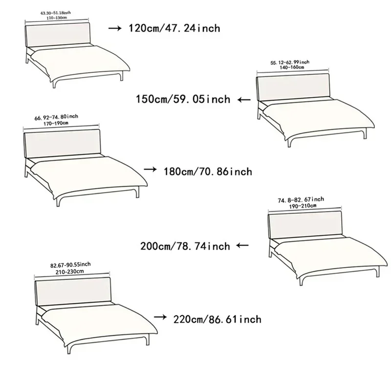 1PC Jacquard Bed Headboard Cover Elastic Bed Head Slipcover Solid Color All-inclusive Bed Backrest Cover for Bedroom Hotel