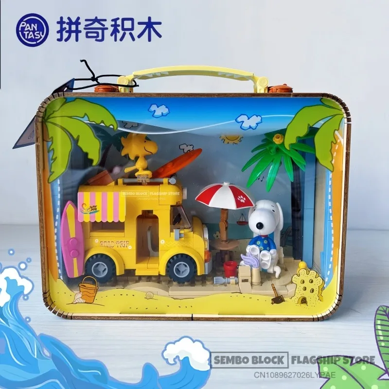 

Pantasy Snoopy сборка строительных блоков Kawaii аниме мультяшная модель настольные коллекционные украшения детские рождественские подарки