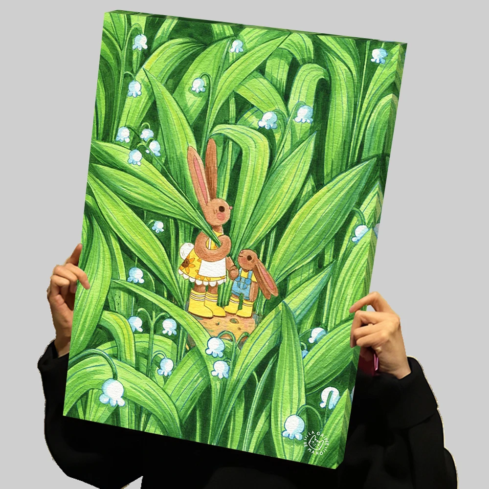 Picking Lily of the Valley Drucke Poster Benutzerdefinierte Leinwand Malerei Wand Kunst Schlafzimmer Dekoration Ästhetischen Zauberstab Deko Home Decor Zimmer