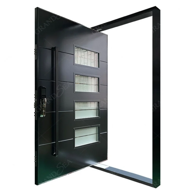 custom.Modern Design Exterior Stainless Steel Main Entrance FrontFor Houses are  Stainless Steel Pivot  Door