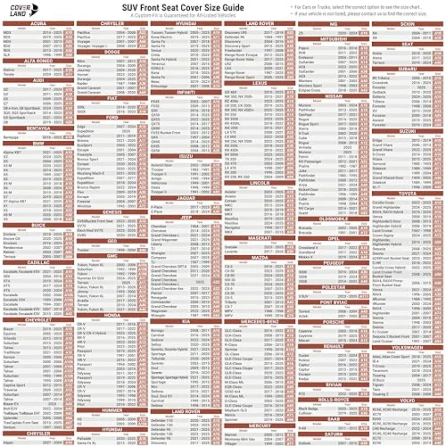 أغطية مقاعد السيارة مناسبة مخصصة لسيارات الدفع الرباعي المتوافقة مع HRV Santa Fe Sorento Soul Murano Armada Premium مقاومة للماء وغير قابلة للانزلاق