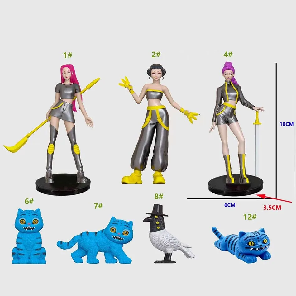 Kpop شيطان الصيادين أنيمي الشكل اللعب لطيف بولي كلوريد الفينيل المنقولة المفاصل عمل نموذج لجسم دمى الاطفال عيد ميلاد الديكور لعبة الهدايا #4