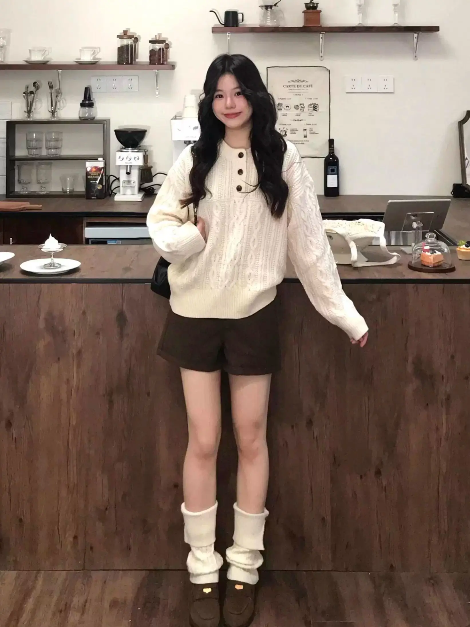 Suéter de Punto ueso Estilo Coreano para Mujer, Ropa de Abrigo de Otoño e Invierno, Cuello Alto Hoado, Suave, Manga Larga