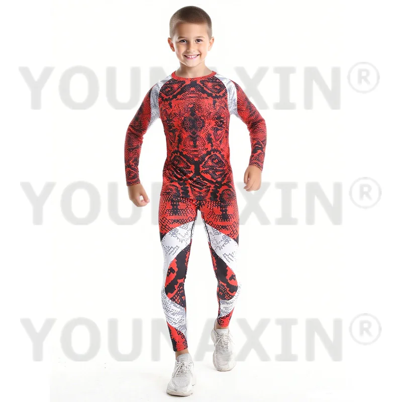 Unisex Child Running Sports Long Sleeves T-shirts Girl Yoga Pants Teenager Sportswear Fitness Training Boy Clothing Gym Set