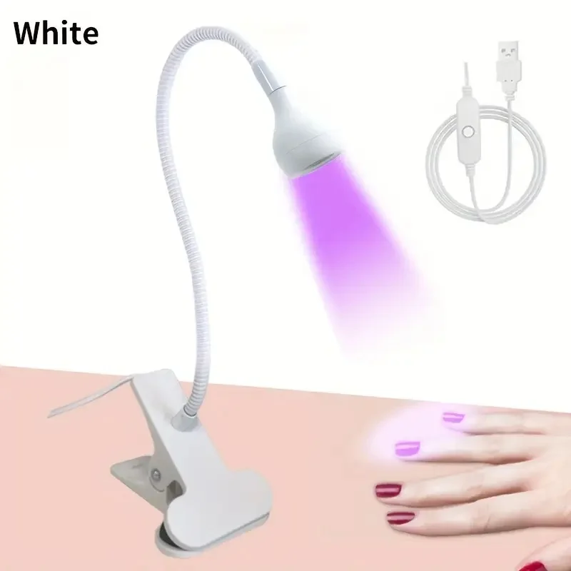 Lampe à ongles LED alimentée par USB, lumière à polymérisation violette avec pince réglable, lampe de manucure et pédicure, équipement de Salon, outil de beauté