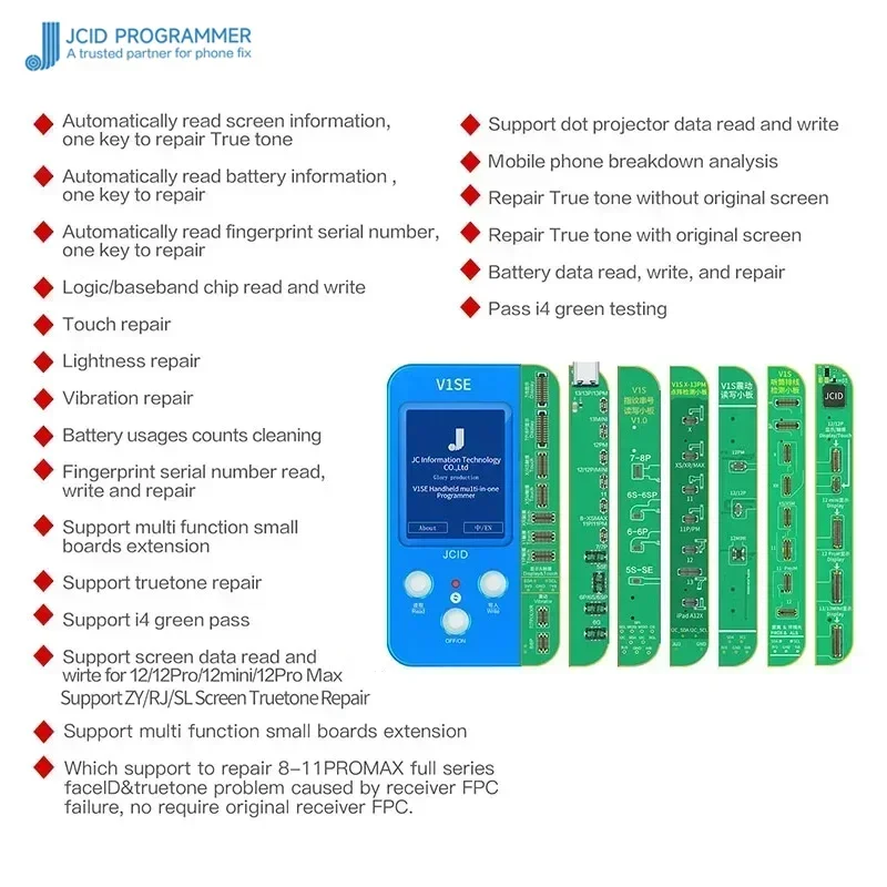 JCID V1SE Programmer Suitable for IPhone X-15ProMax Maintenance Dot Matrix Projection Color Touch Camera Small Board Tool