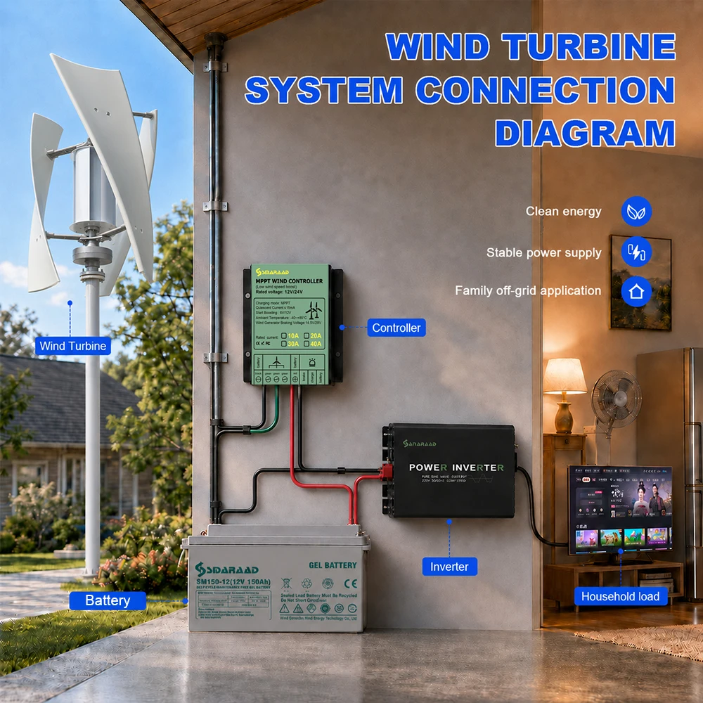 Turbine éolienne verticale 5000W 10000W 12V/24V/48V, contrôleur MPPT sans bruit, livraison sans taxes en pologne  13