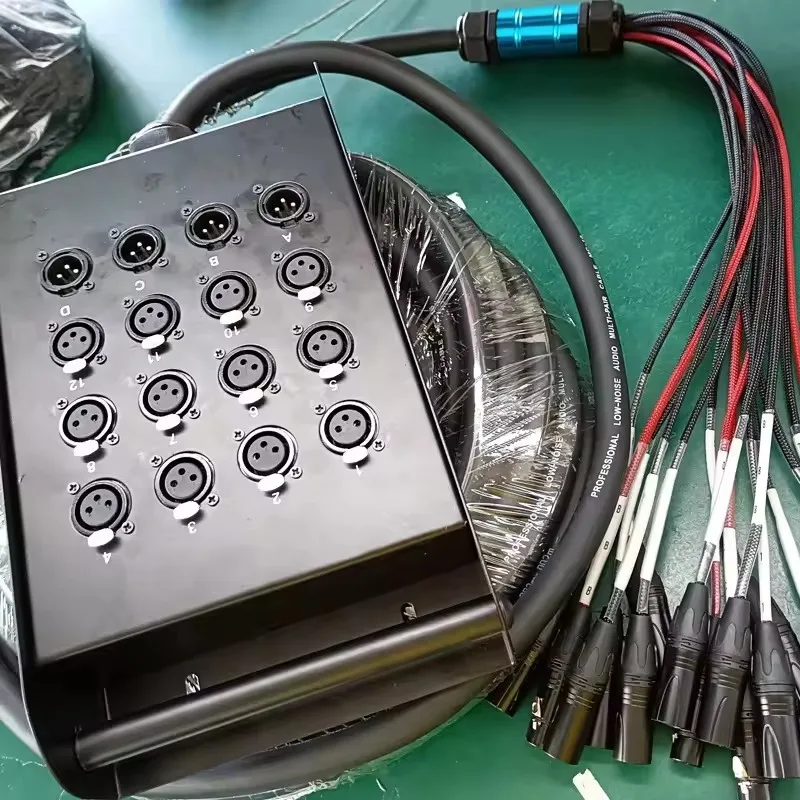 Multicore 12 Channel 16 Channel 3 Pin Male to Female Xlr Y Separator Microphone Audio Snake Cable Stage Box
