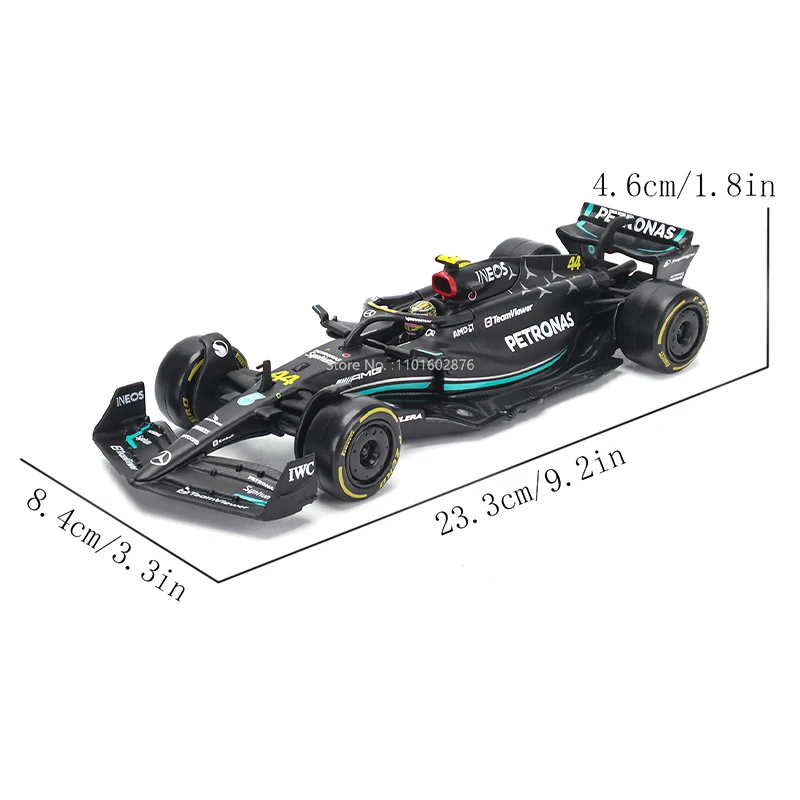 Bburago 1:24 2023 F1 Mercedes-AMG Equipo W14 44 #   Hamilton 63 #   Russell DIY montaje aleación Super Toy modelo de coche fundido a presión modelo de coche