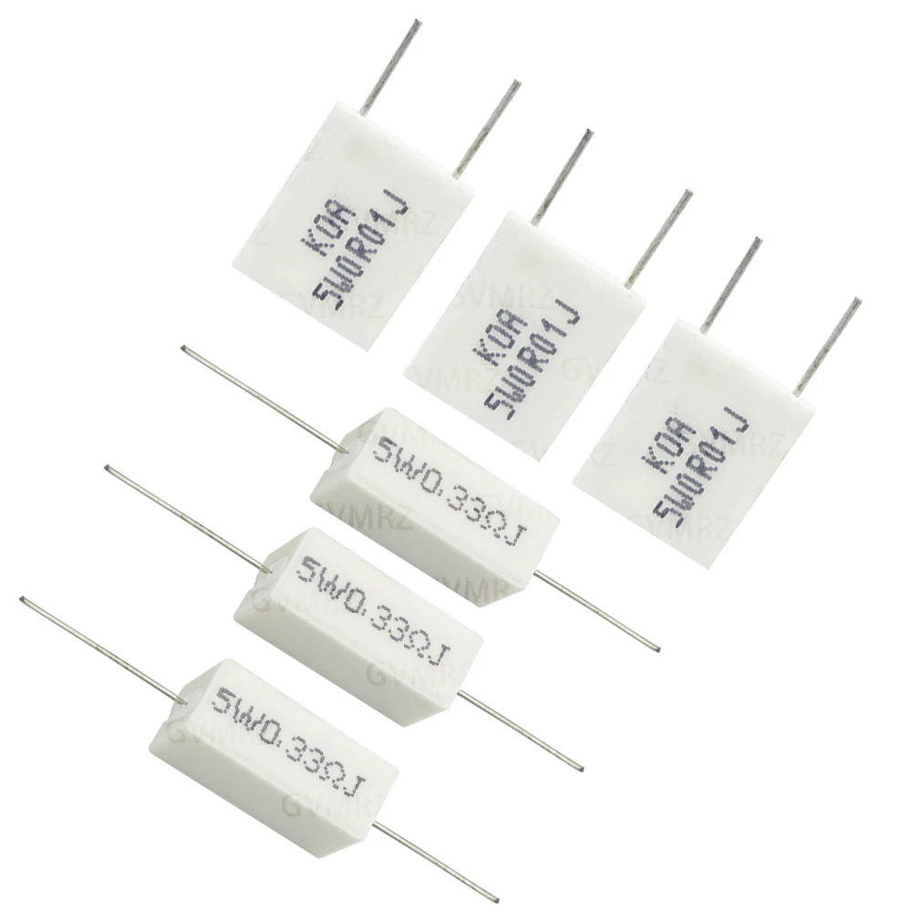 10PCS 0.01R–10K 1R 2R 3R 5R 8R  0.47R 330R 1K Cement Wirewound Resistor 5W Non-Inductive BPR56 Series  2.2R 330R 150R 100R 20R 