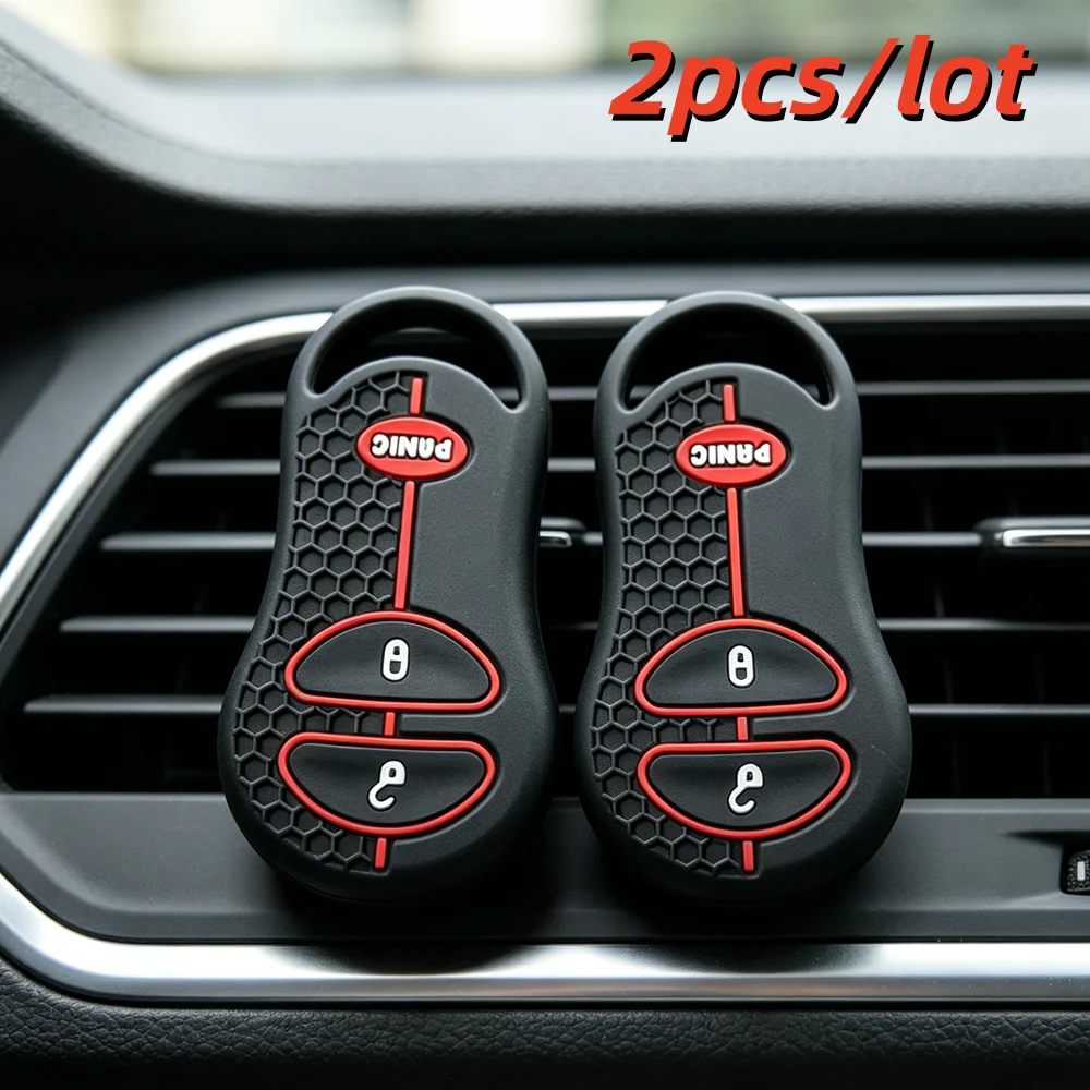 2 Fundas para Llaves de Coche para Jeep, Chrysler Concorde 300 LHS Neon, Dodge Interpid Neon, Plymouth, 3 Botones
