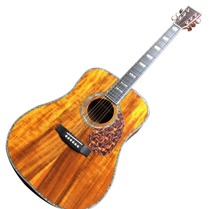 koa wood folk guitar, real abalone, 41 model d model, red sandalwood Pickguard, acoustic  guitar