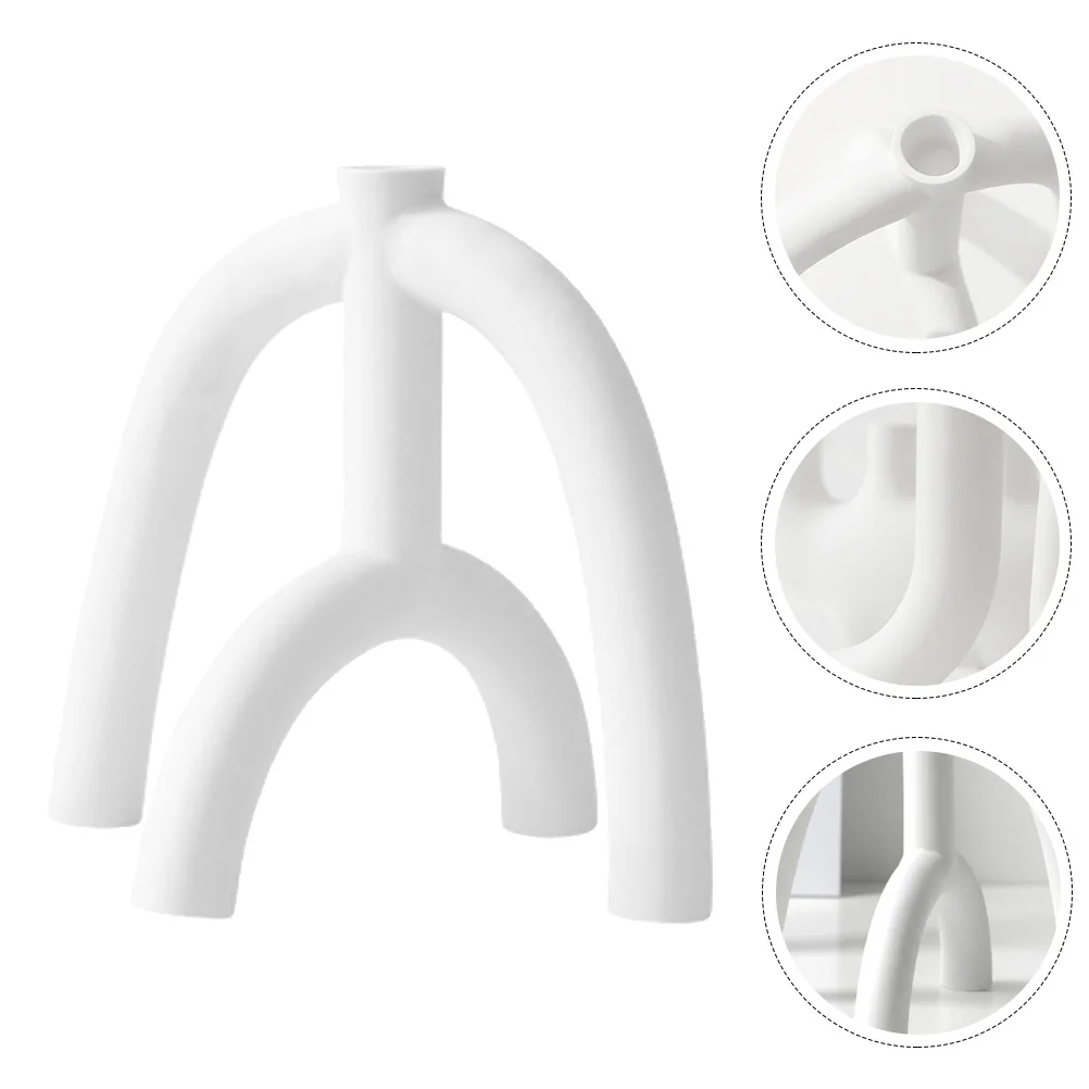 

1Pcs Ceramic Candleholder White Simple Design Decorative Candlestick Home Decor Party Wedding Tabletop Decoration