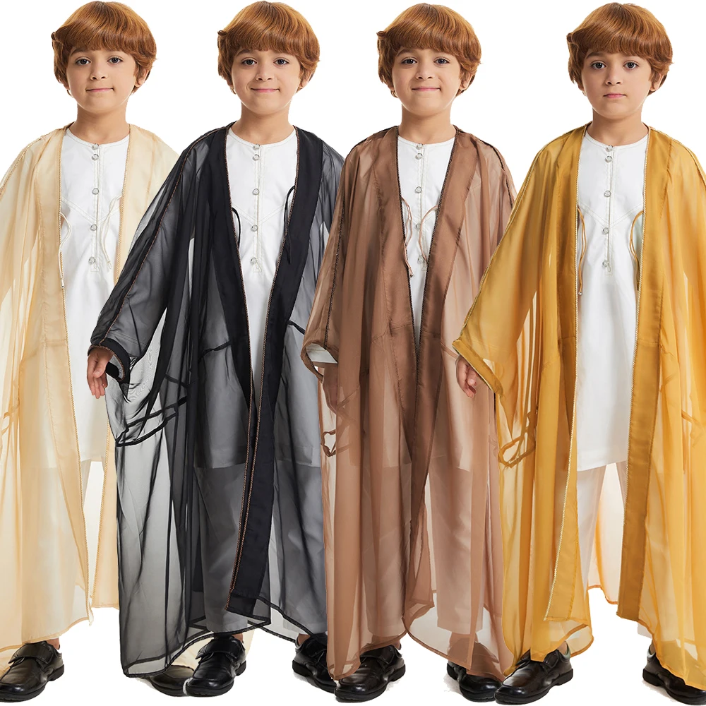 

Muslim Saudi Arab Boys Robe Dishdasha Kids Abaya Kaftan Prayer Islam Clothing Kimono Middle East Teenage Dress Dubai Jubba Thobe